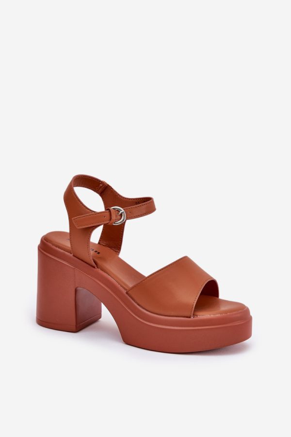 brown Heel sandals model 209923 Step in style