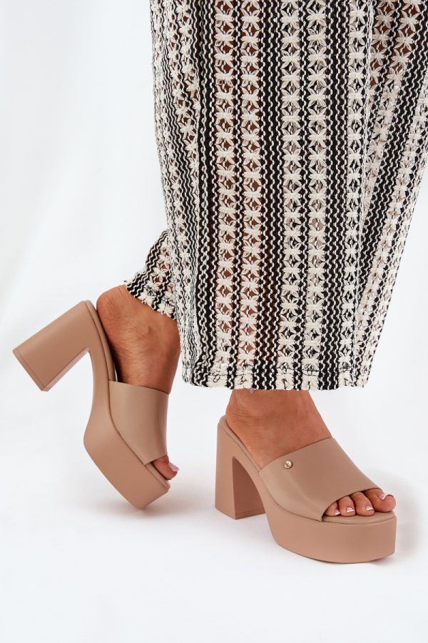 beige Heeled sandals model 209944 Step in style