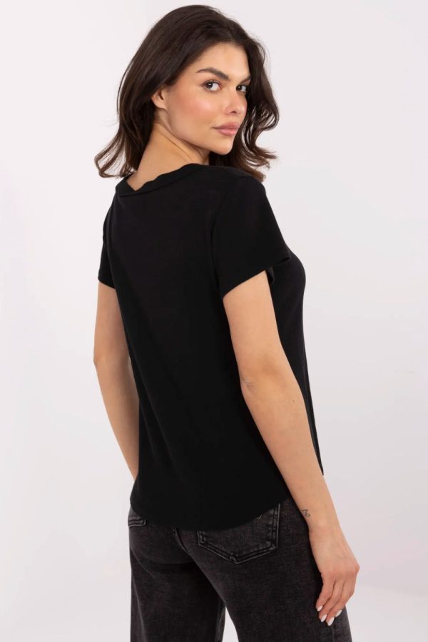 Black Blouse in Women`s Blouses, Tunics with Cotton and Spandex