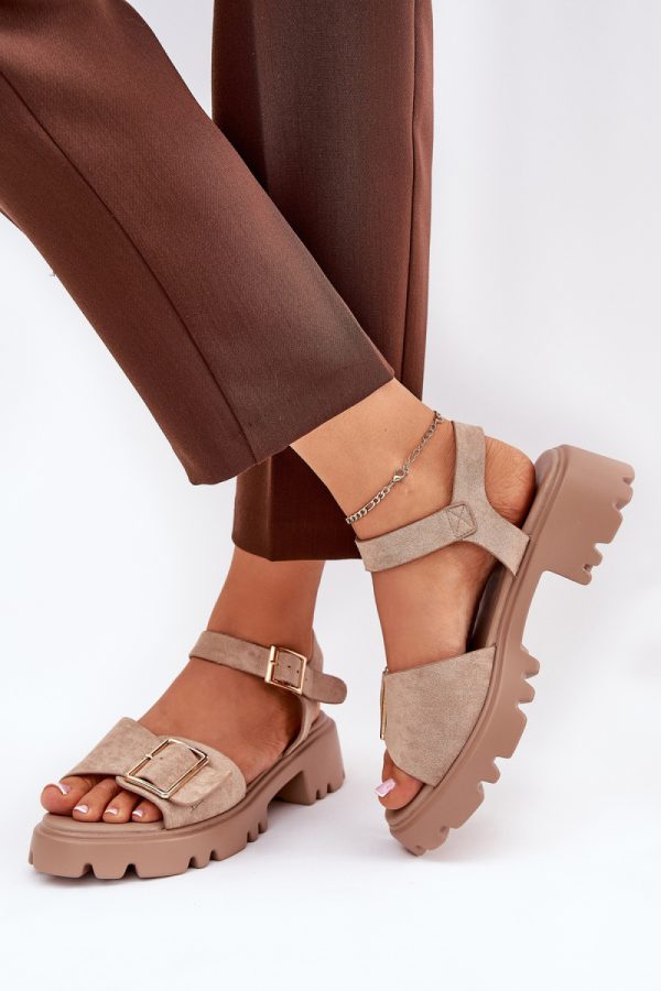 Beige Sandals in Sandals & Flip-Flops For Women with Fabric, Footbed, Heel Height and Platform Height