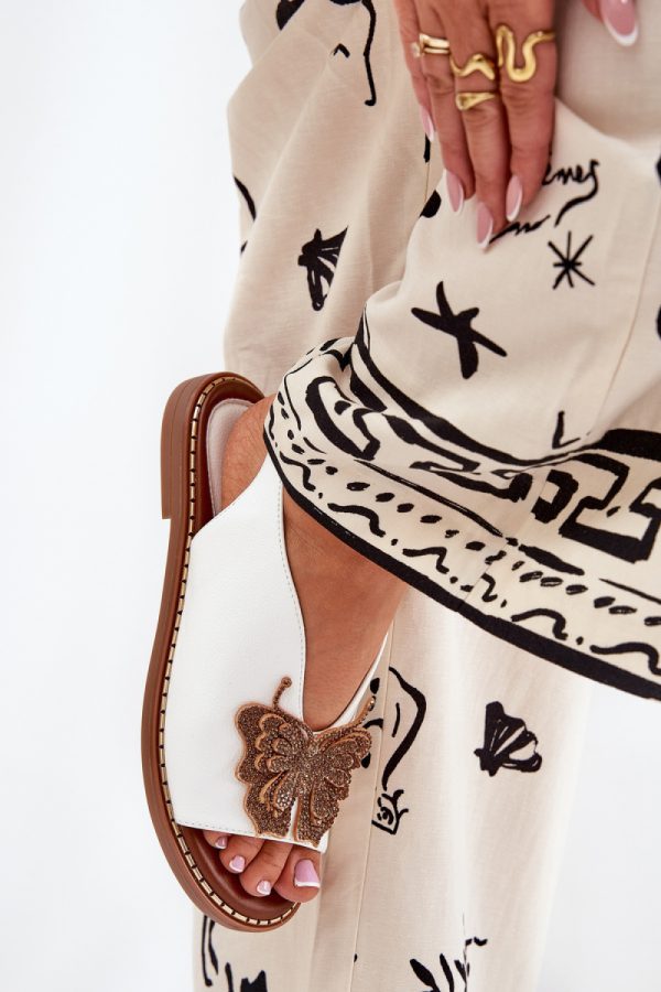 White Sandals in Sandals & Flip-Flops For Women with Fabric, Footbed and Heel Height
