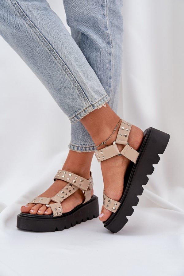 beige Platform sandals model 210160 Step in style