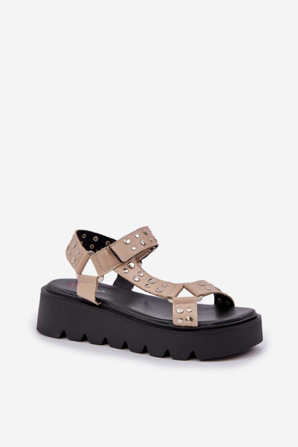 beige Platform sandals model 210160 Step in style
