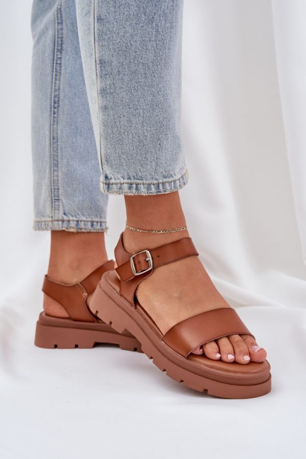 Brown Sandals in Sandals & Flip-Flops For Women with Fabric, Footbed and Platform Height