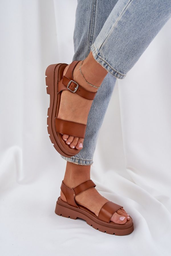 Brown Sandals in Sandals & Flip-Flops For Women with Fabric, Footbed and Platform Height