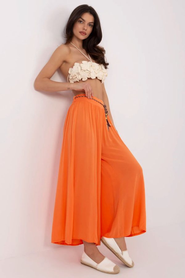 Orange Women Trousers in Pants, Trousers, Shorts with Viscose