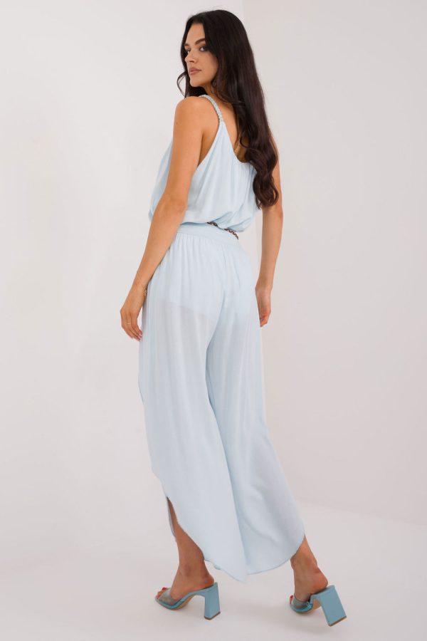 Blue Women's Pants in Pants, Trousers, Shorts with Viscose