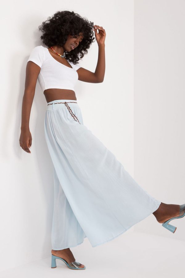 Blue Women's Pants in Pants, Trousers, Shorts with Viscose