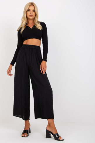 Black Women's Pants in Pants, Trousers, Shorts with Viscose