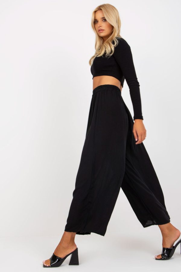 Black Women's Pants in Pants, Trousers, Shorts with Viscose