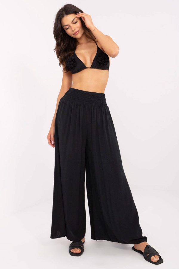 Black Women Trousers in Pants, Trousers, Shorts with Viscose