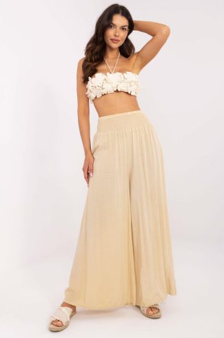 Beige Women's Pants in Pants, Trousers, Shorts with Viscose