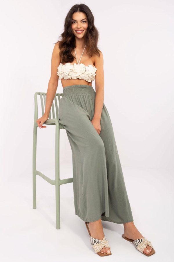 Green Women Trousers in Pants, Trousers, Shorts with Viscose
