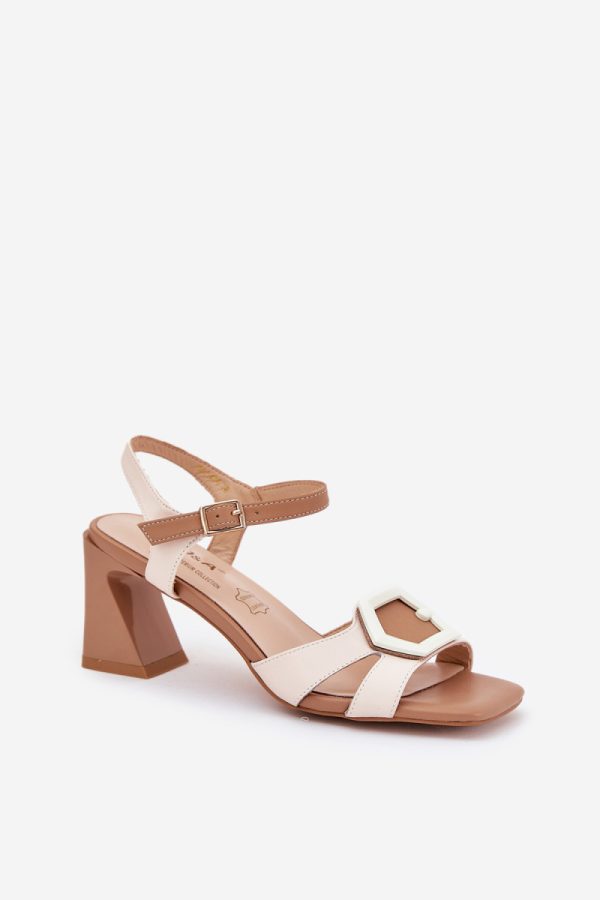 beige Heel sandals model 210692 Step in style
