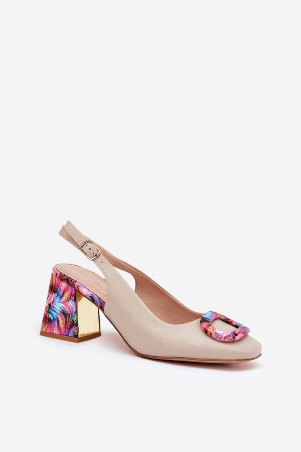 beige Heel sandals model 210693 Step in style