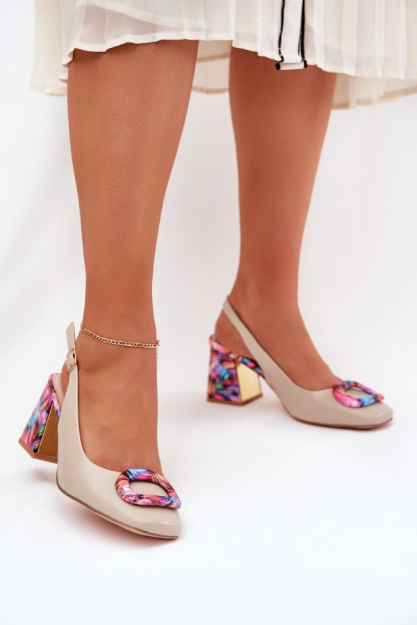 beige Heel sandals model 210693 Step in style