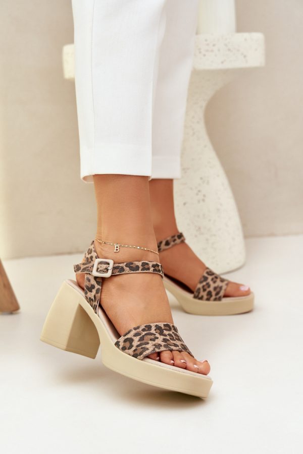 brown Heel sandals model 210703 Step in style