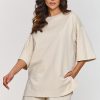 Beige Set in Pants, Trousers, Shorts with Cotton and Spandex