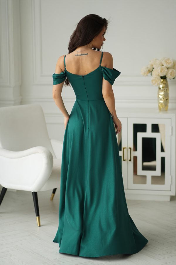 Green Long Dress in Evening Dresses with Spandex and Polyester