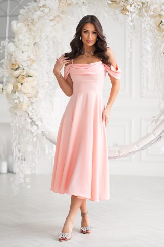 Pink Evening Dress in Evening Dresses with Spandex and Polyester