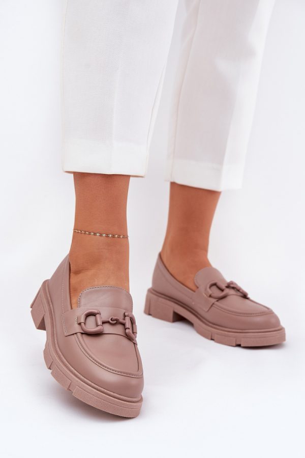 Beige Mocassin in Moccasins, Loafers with Fabric, Footbed, Upper Height and Heel Height