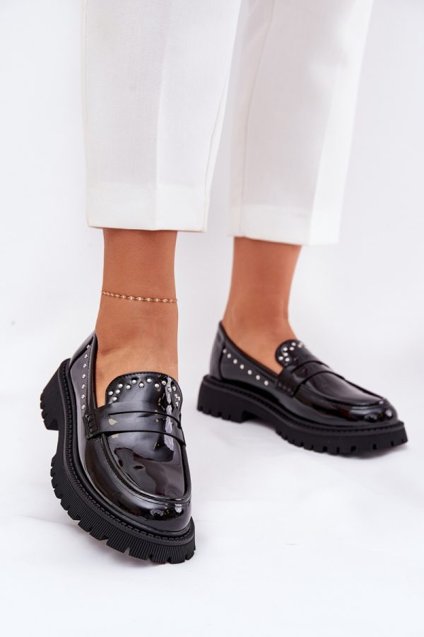 Black Mocassin in Moccasins, Loafers with Fabric, Footbed, Upper Height and Heel Height