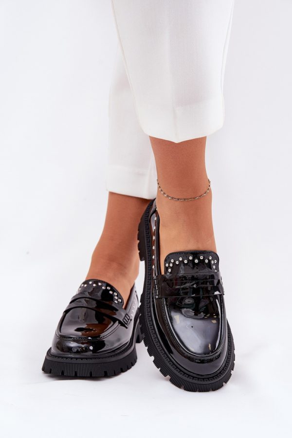 Black Mocassin in Moccasins, Loafers with Fabric, Footbed, Upper Height and Heel Height