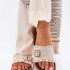 Beige Platform Sandals in Sandals & Flip-Flops For Women with Fabric, Footbed and Platform Height