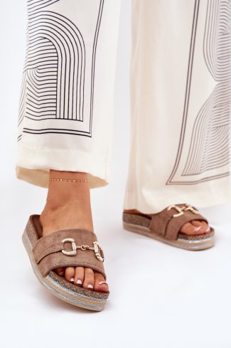 beige Platform sandals model 210759 Step in style