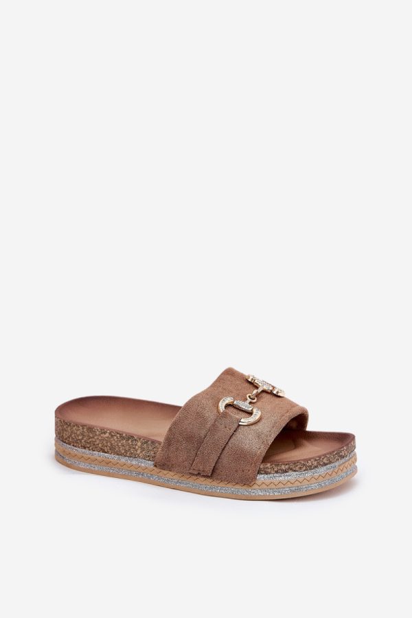 beige Platform sandals model 210759 Step in style