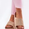 Beige Flip-flops in Sandals & Flip-Flops For Women with Fabric, Footbed and Platform Height