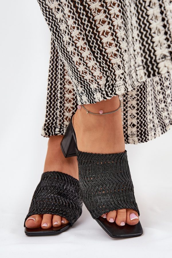 black Heeled sandals model 210783 Step in style