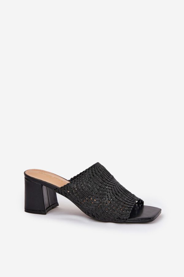 black Heeled sandals model 210783 Step in style