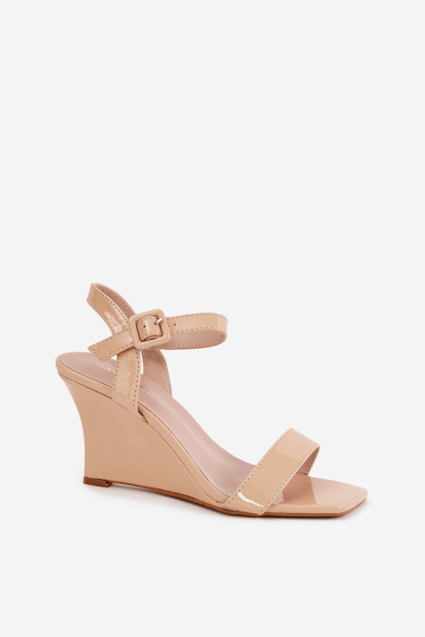 Beige Buskin in Sandals & Flip-Flops For Women with Fabric, Footbed and Heel Height