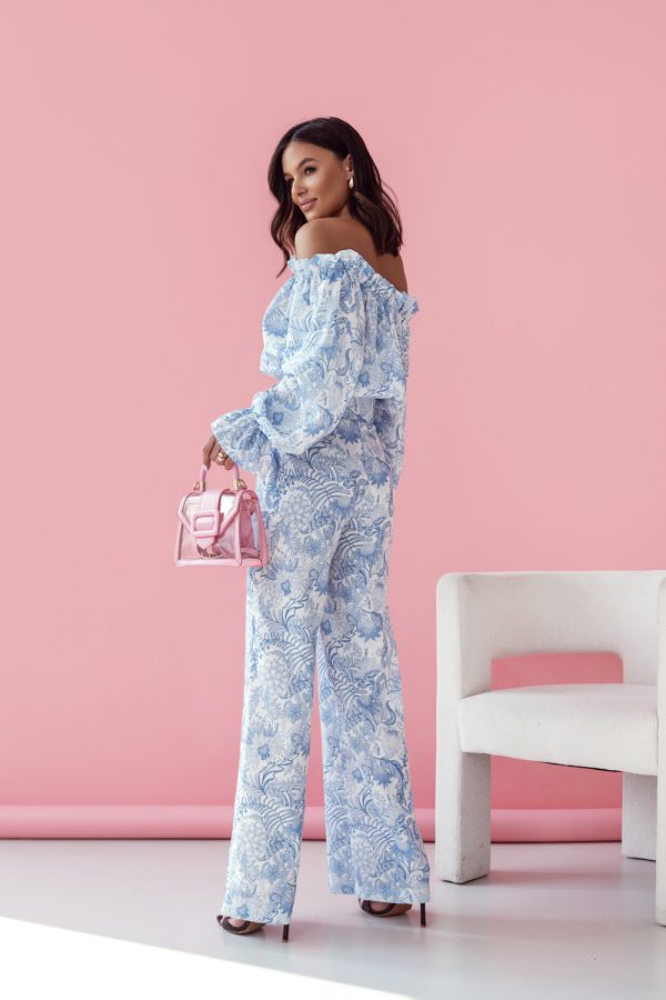 Blue Set in Pants, Trousers, Shorts with Len and Viscose