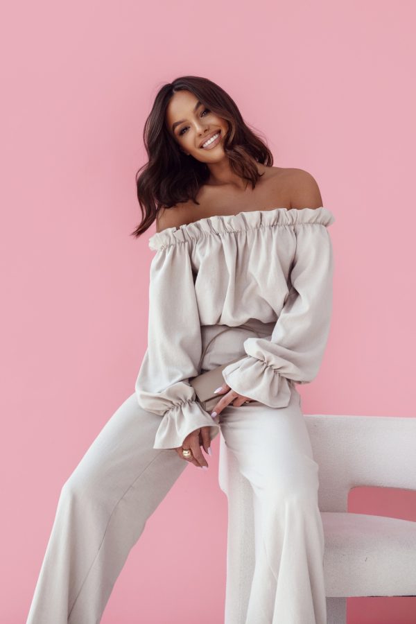 Beige Set in Pants, Trousers, Shorts with Len and Viscose