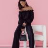 Black Set in Pants, Trousers, Shorts with Len and Viscose