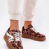 Brown Platform Sneakers in Women`s Athletic Shoes, Trainers, Sneakers with Fabric, Footbed, Upper Height and Platform Height