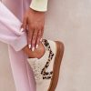 Beige Sport Shoes in Women`s Athletic Shoes, Trainers, Sneakers with Fabric, Footbed, Upper Height and Platform Height