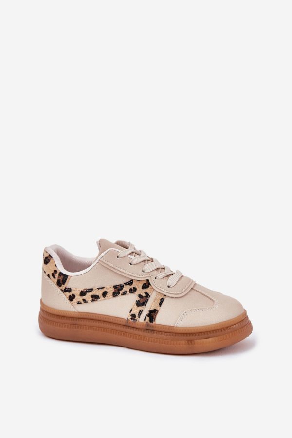 Beige Sport Shoes in Women`s Athletic Shoes, Trainers, Sneakers with Fabric, Footbed, Upper Height and Platform Height