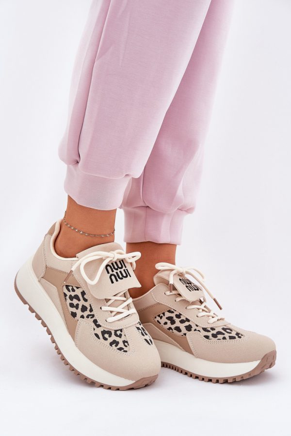 beige Platform sneakers model 211006 Step in style