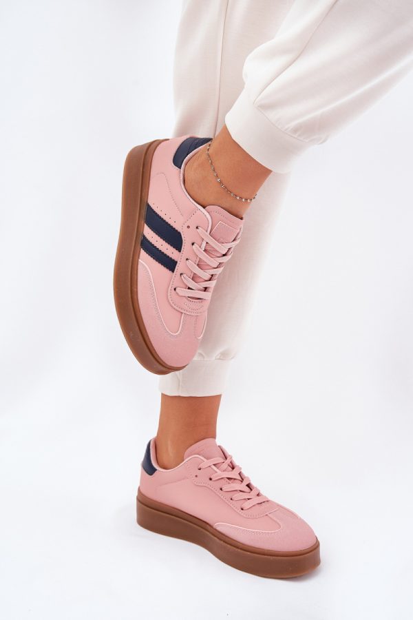 pink Platform sneakers model 211009 Step in style