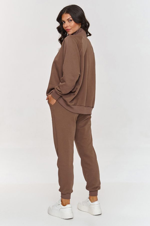 Brown Set in Pants, Trousers, Shorts with Cotton and Spandex