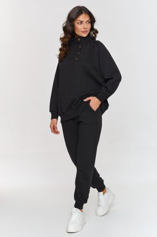 Black Set in Pants, Trousers, Shorts with Cotton and Spandex