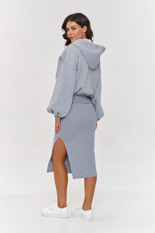 Grey Set in Day Dresses with Cotton and Spandex