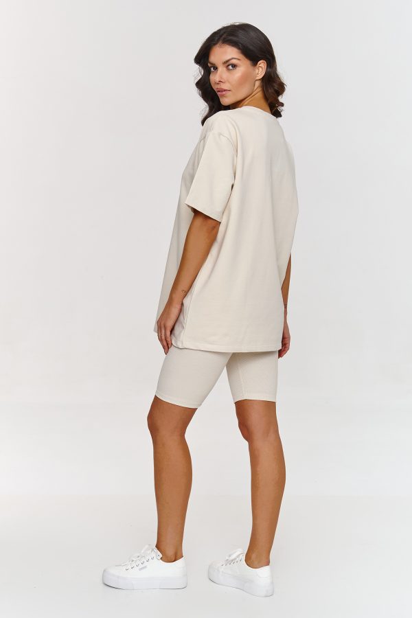 Beige Set in Pants, Trousers, Shorts with Cotton and Spandex
