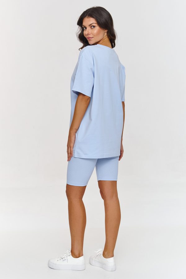 Blue Set in Pants, Trousers, Shorts with Cotton and Spandex