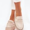 Beige Mocassin in Moccasins, Loafers with Fabric, Footbed, Upper Height and Heel Height