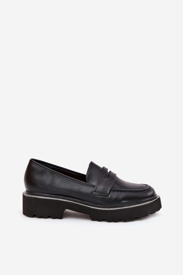 Black Mocassin in Moccasins, Loafers with Fabric, Footbed, Upper Height and Heel Height