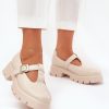Beige Half Shoes in Women`s Ankle Boots & Booties with Fabric, Footbed, Upper Height, Heel Height and Platform Height